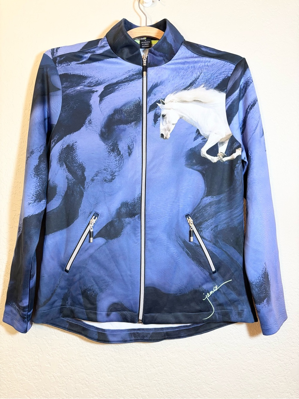 Jamie Sadock Full Zip Performance Top Equestrian Horse Sporty Size S Rare Golf